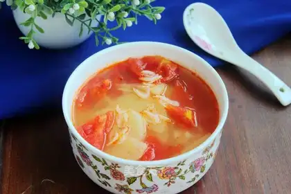 Tomato potato shrimp soup