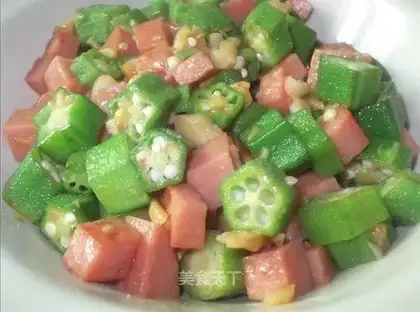 stir-fried ham with okra