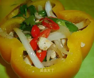 diced chicken with colorful pepper