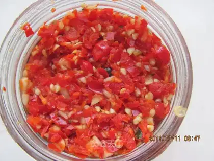 Homemade chopped pepper paste