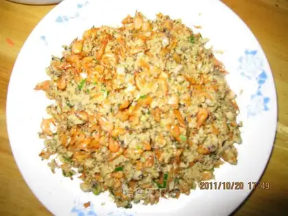 stir-fried shrimps with bean dregs