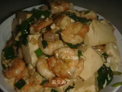 Stewed shrimp with tofu