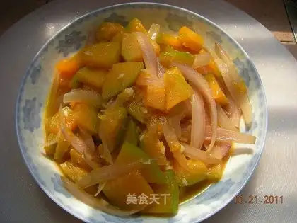 stir-fried pumpkin with onions