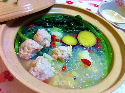 Chinese cabbage meatball and sweet potato casserole