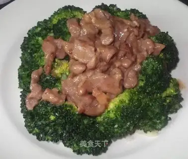 Fried shredded pork with broccoli