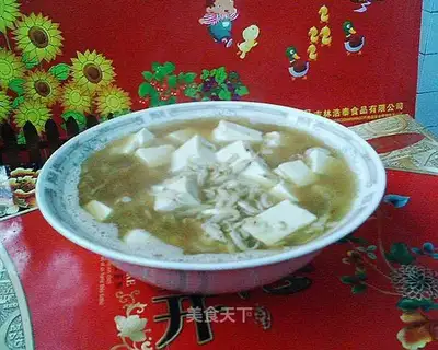 Stewed tofu with shrimp skin