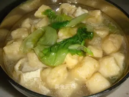 tofu soaked in lettuce soup