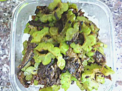 stir-fried balsam pear with bean drum and dace