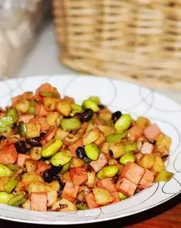 stir-fried three dices with black bean sauce from Huanglong River