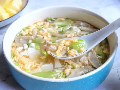 ♪ Fresh melon egg soup ♪