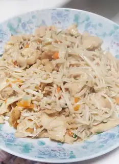 Chicken chest fried golden mushrooms