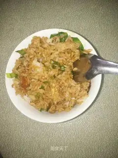 Eggs and blue rice