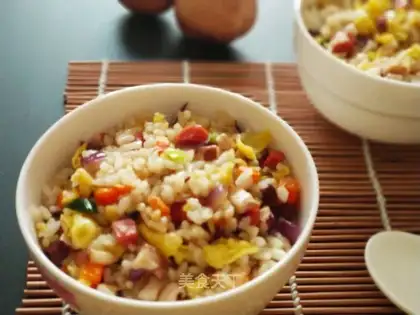 Frozen eggs and rice
