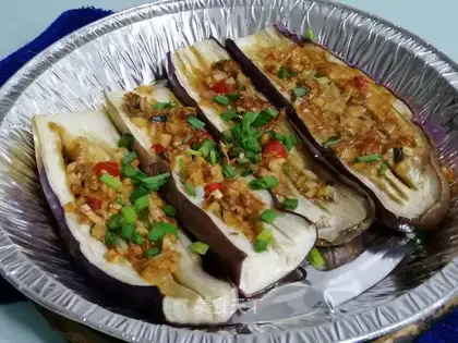 Garlic grilled eggplant