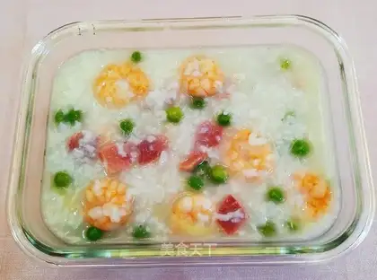 Ham shrimp congee