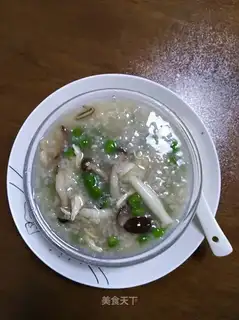 Chicken-swiss beans and mushroom congee