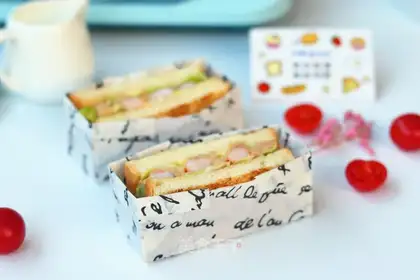 Shrimp salmon sandwich