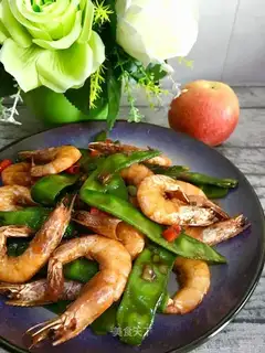 Peaches fried shrimp