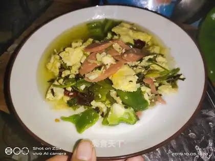 Egg pepper and ham