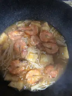Tofu burns shrimp