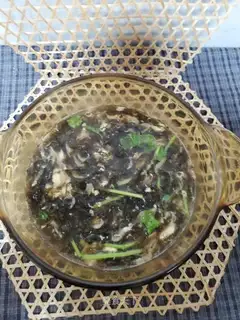Shrimp-skin veggie egg soup