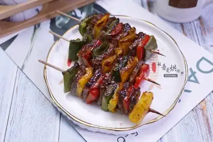 Colored black beef string