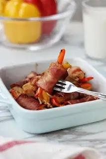 Pelican peppers, puffs, bacon rolls