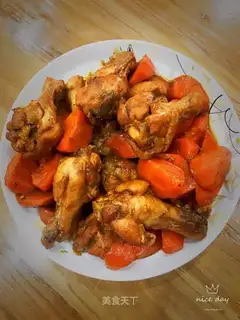 Carrot stewed chicken wings