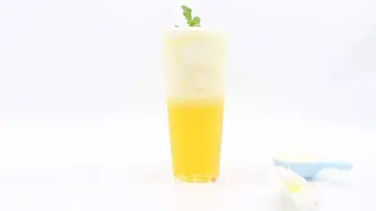 A glass of pineapple