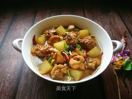 Chicken leg stew with carrots