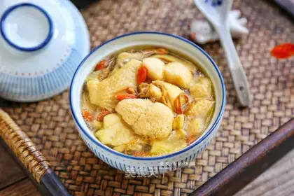Monkey mushroom chicken soup