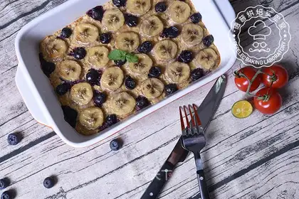 Blueberry banana roast oatmeal