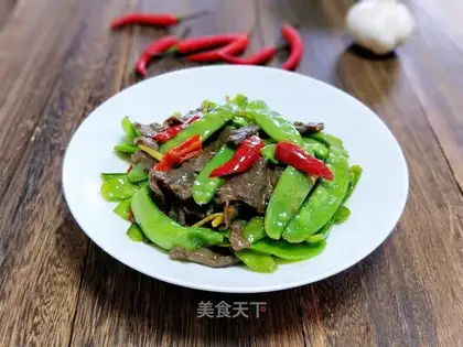 Beef fried Dutch beans
