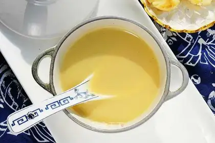 Milk, banana fruit hot