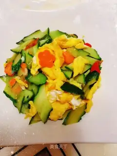 cucumber fried eggs