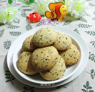 Black and white sesame waffles