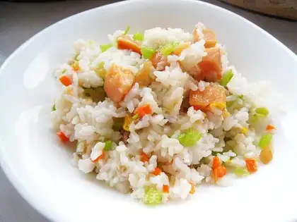 Corn sausage fried rice