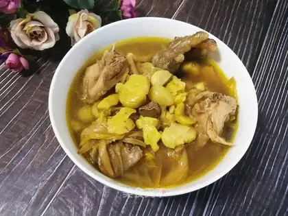 Chicken soup on the cedar