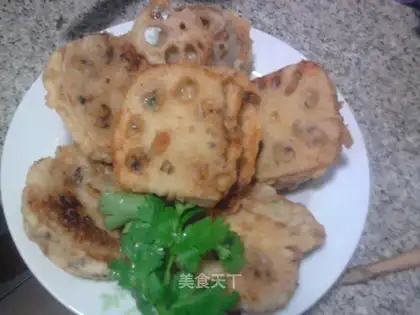 Chicken and mushroom lotus root