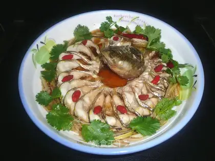 Steamed barracuda