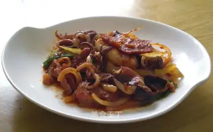 Fat pork roast squid