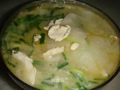 Winter melon chicken slices soup