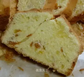 Sugar stained orange peel pound cake