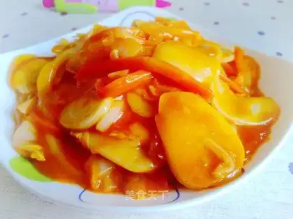 Korean spicy fried rice cake