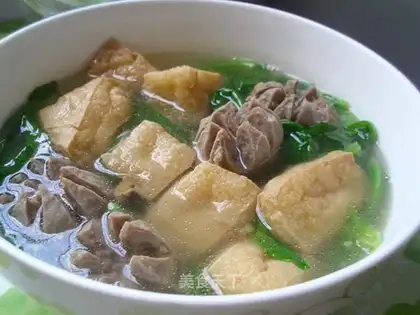 Wheat vegetable oil tofu beef meatball soup
