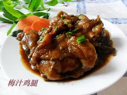 Chicken legs with plum sauce