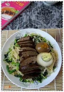 Marinated duck liver wet fried noodles
