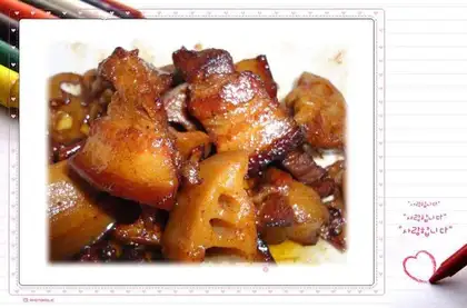 Braised pork with lotus root