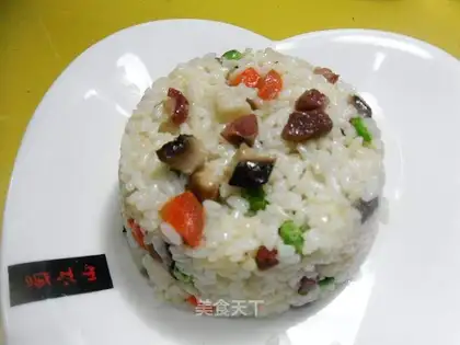 Spoon ham and rice
