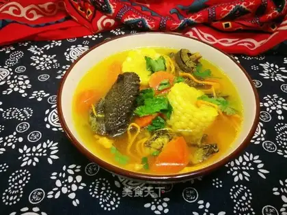 A rooster stewed with vermin